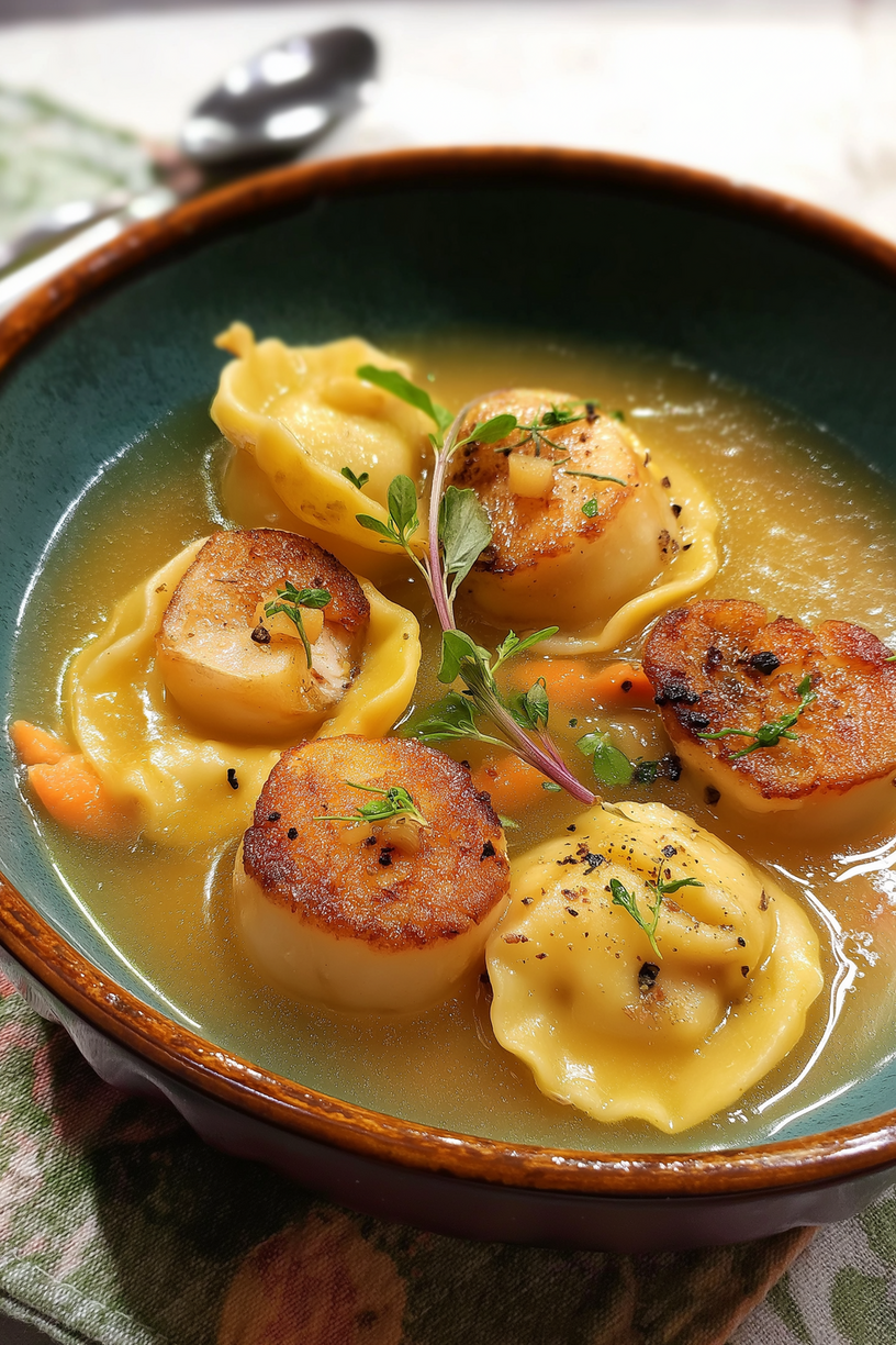 ravioles saint jacques sauce aigre