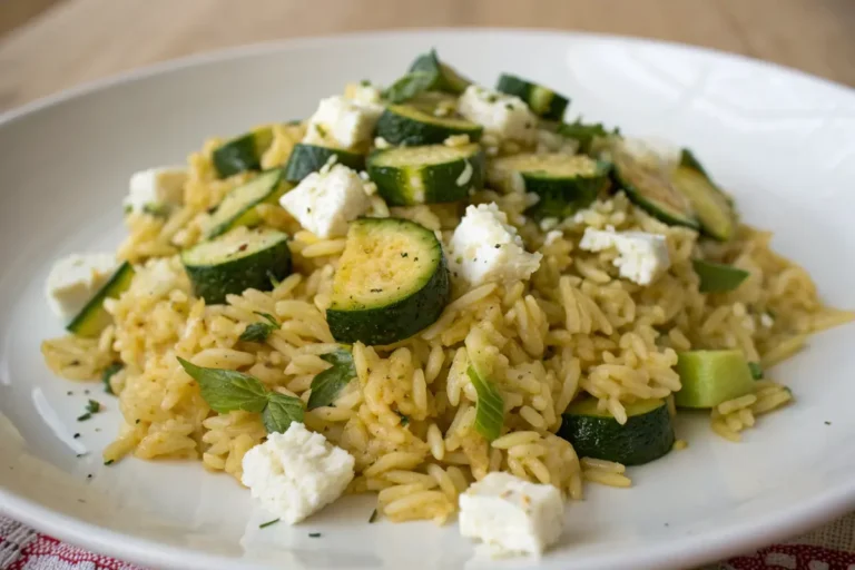 riz pilaf courgettes chèvre frais