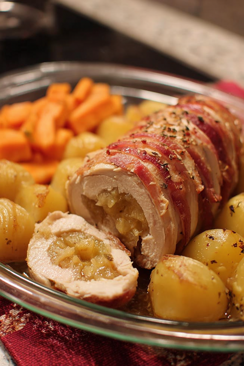 roulé poulet pommes patates douces