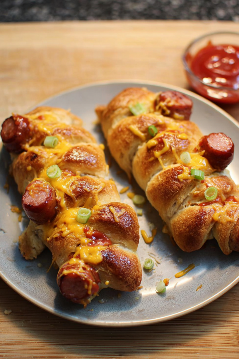 sausage breads ketchup pimenté