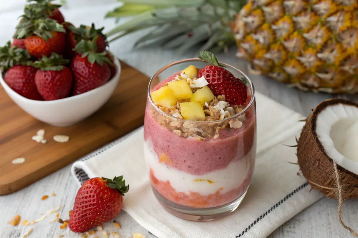 smoothie fraise ananas coco