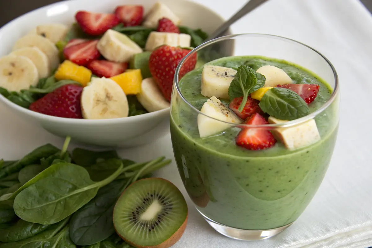 smoothie fruits épinards