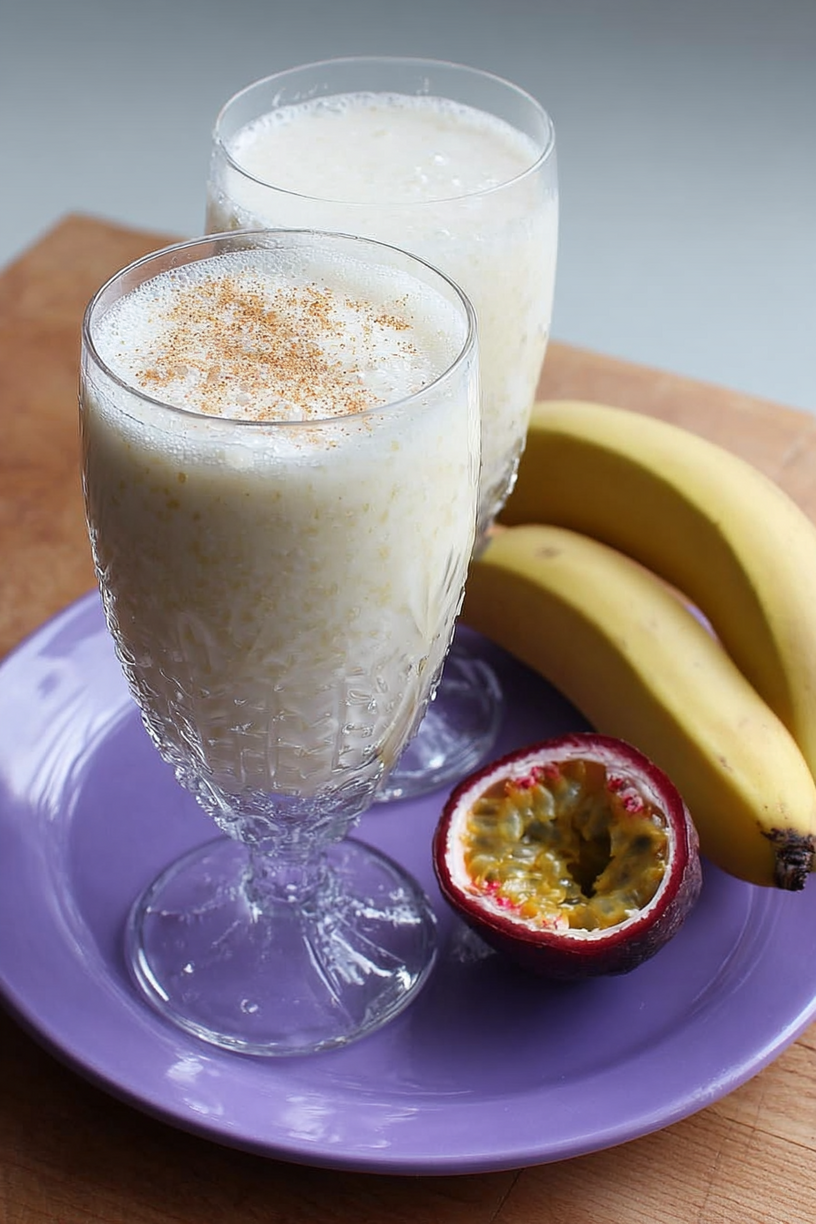 smoothie lait soja banane passion