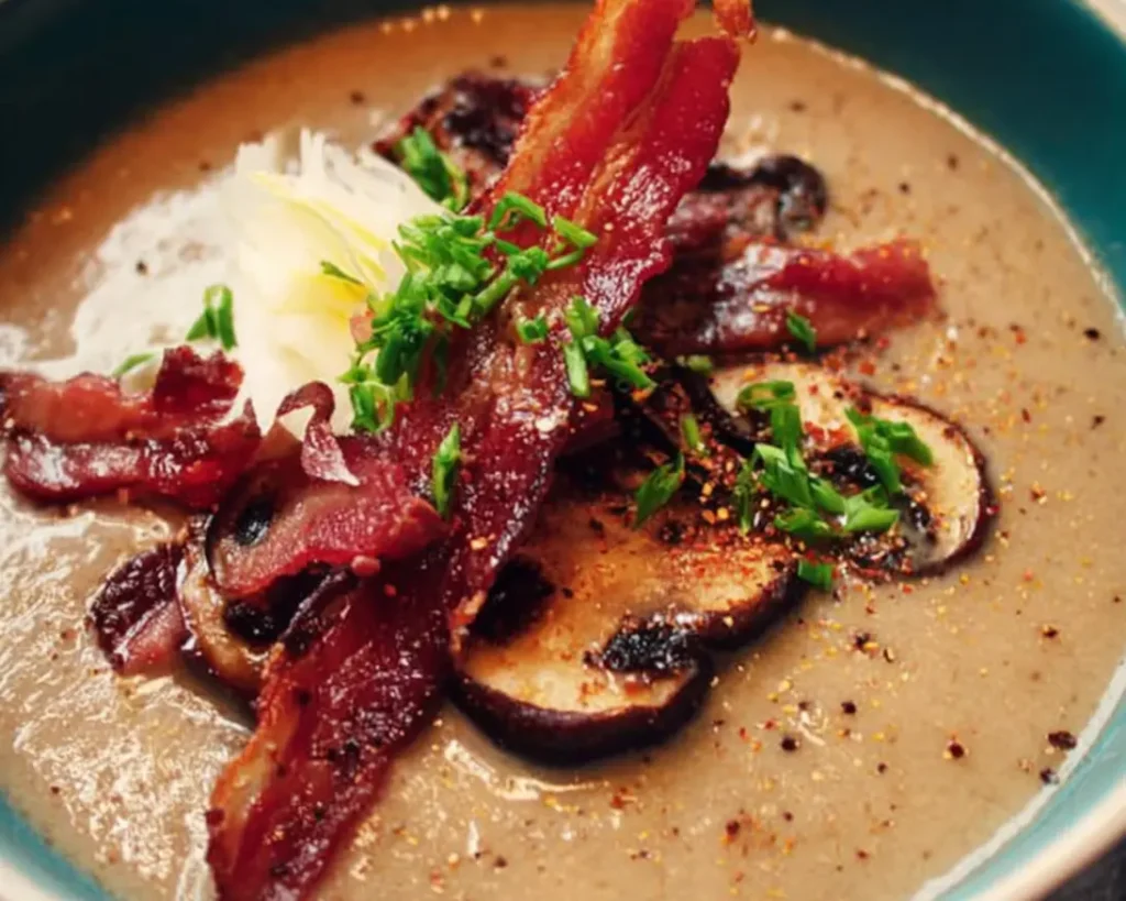 soupe champignons marrons bacon