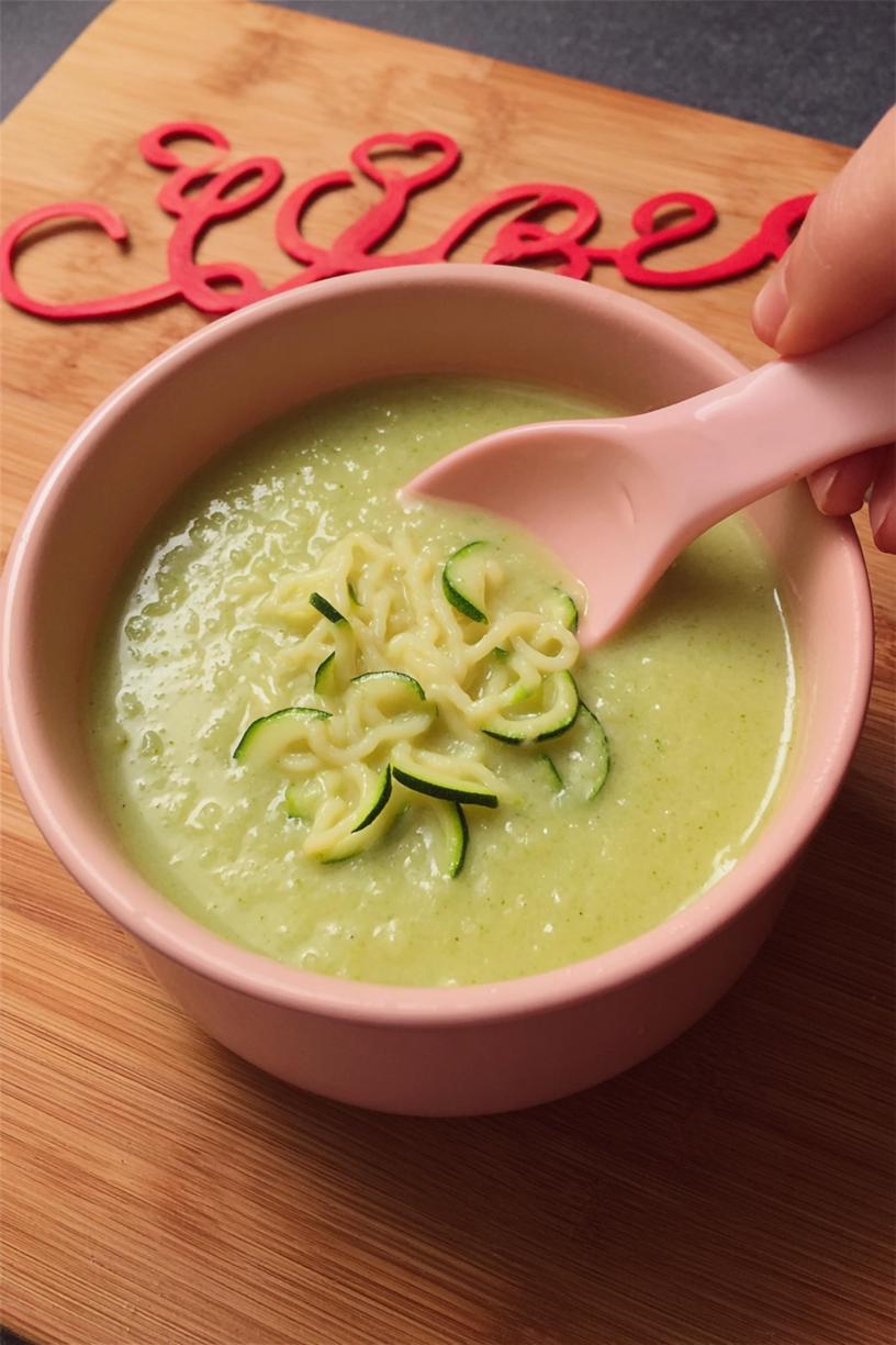 soupe courgette fromage pâtes alphabet
