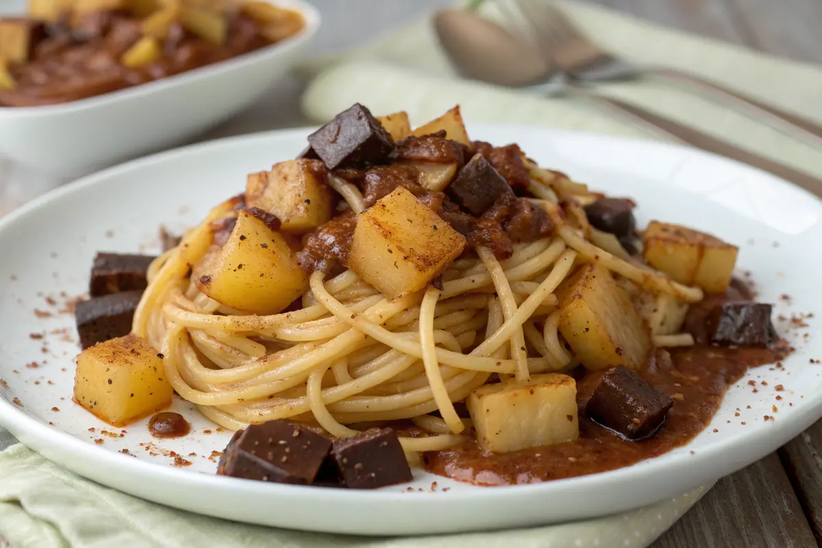 spaghetti pommes chocolat
