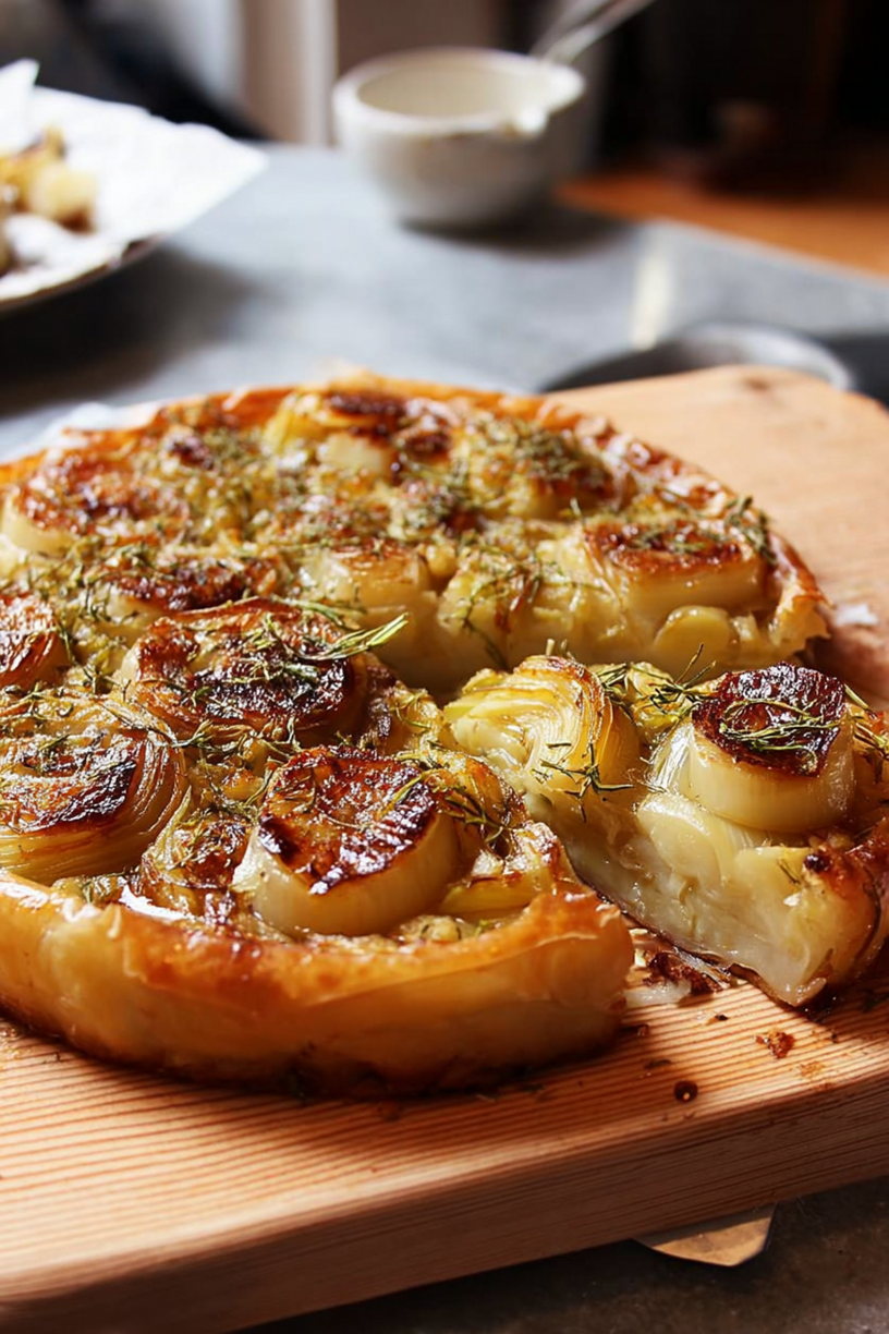 tarte poireau chevre facon tatin