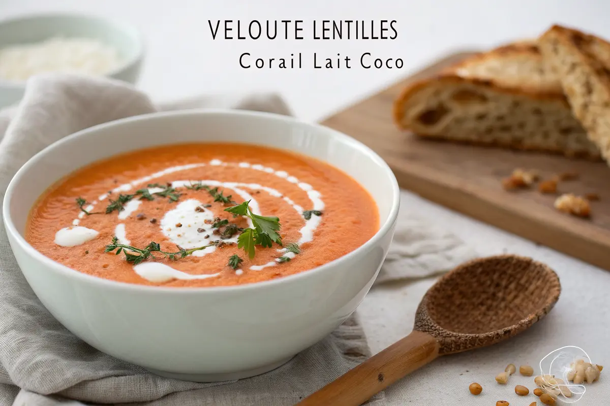 velouté lentilles corail lait coco
