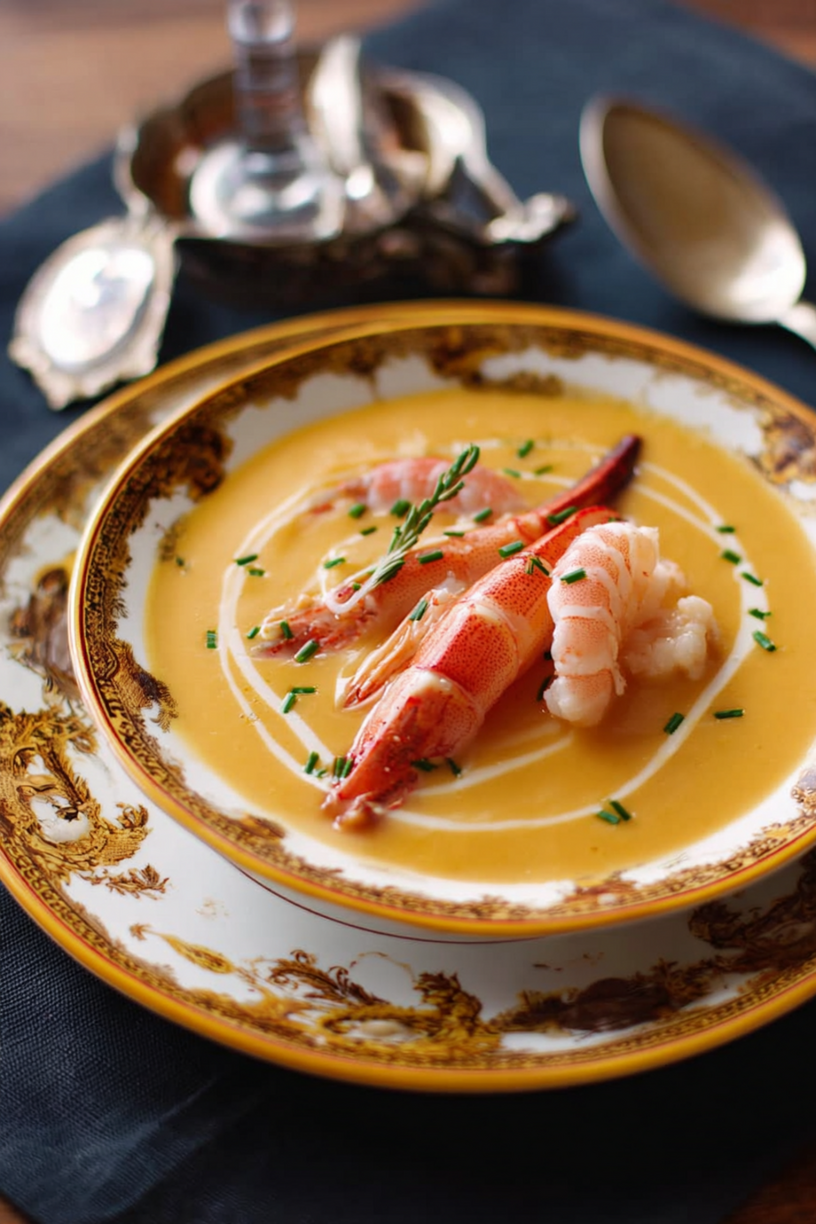 velouté patate douce panais langoustines