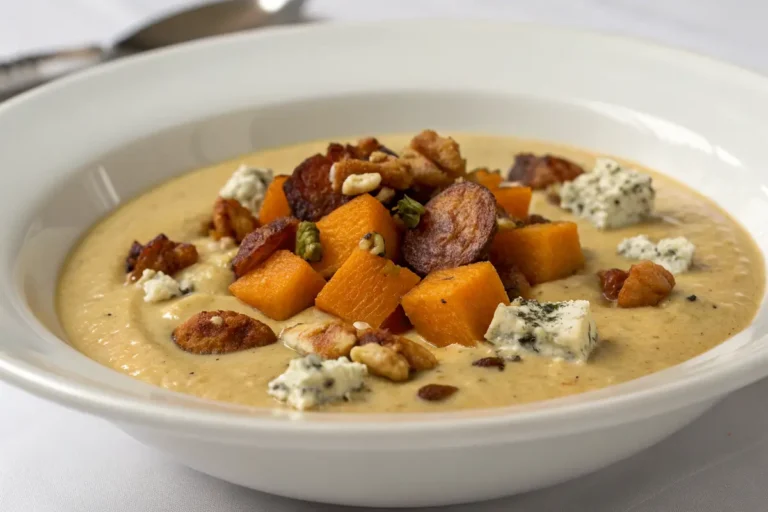 velouté potimarron châtaigne gorgonzola