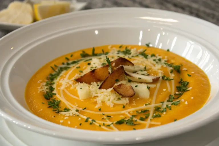 velouté potiron fromage ail fines