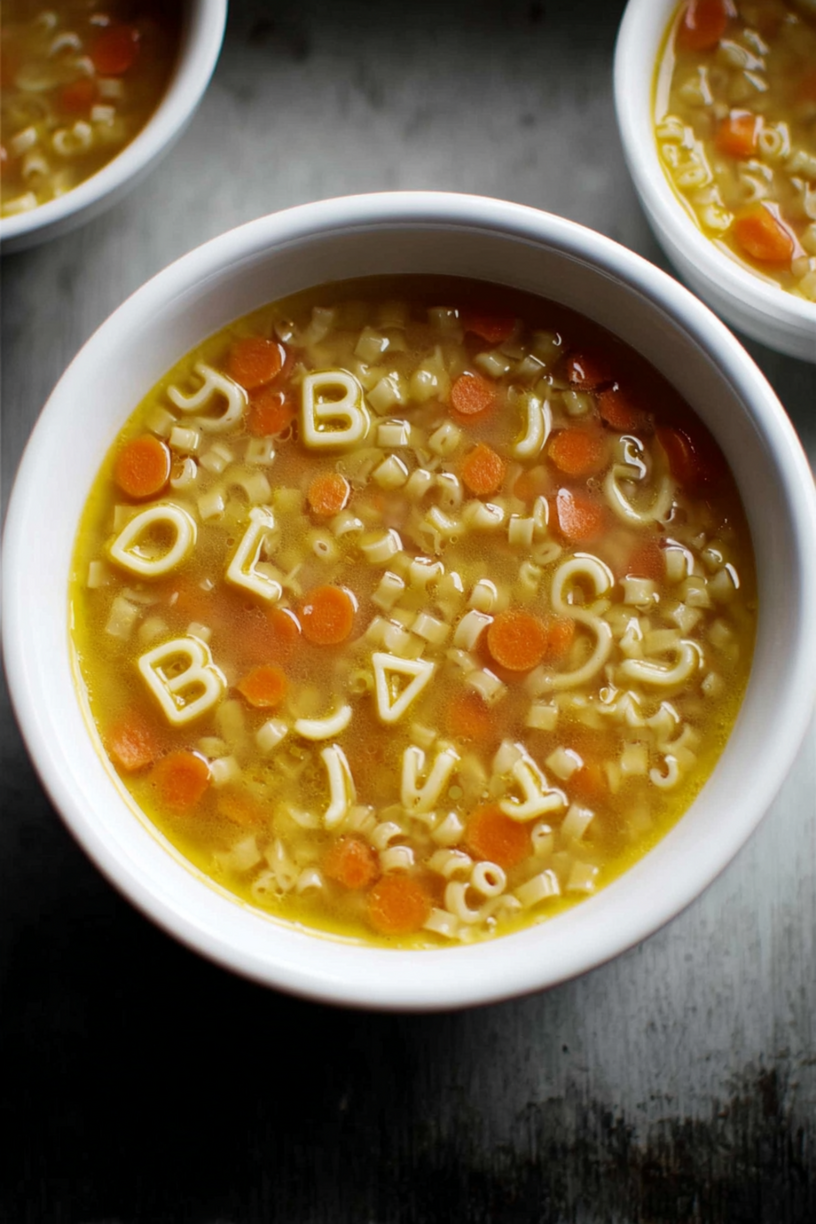 bouillon pâtes alphabet