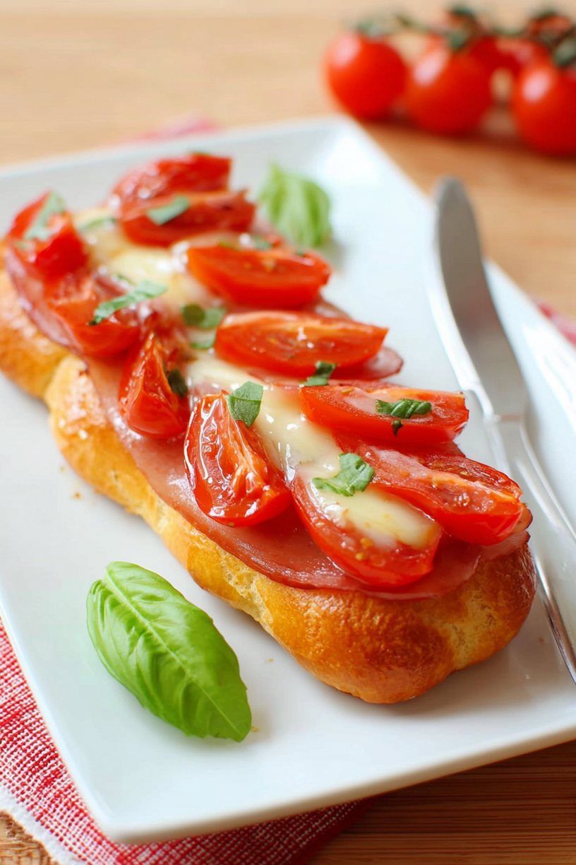 eclairs jambon cru mozzarella tomates