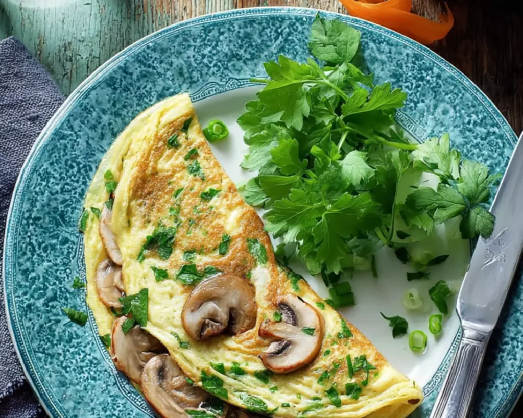 omelette champignons herbes