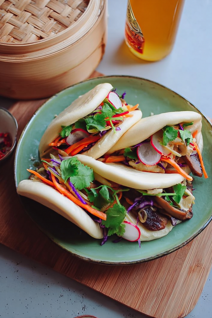bao buns radis carottes champignons