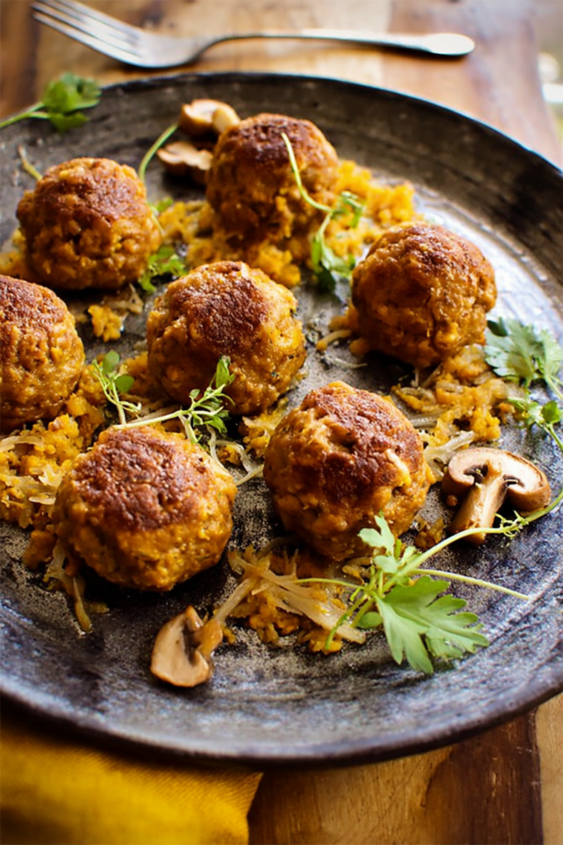 boulettes automnales butternut châtaigne champignon