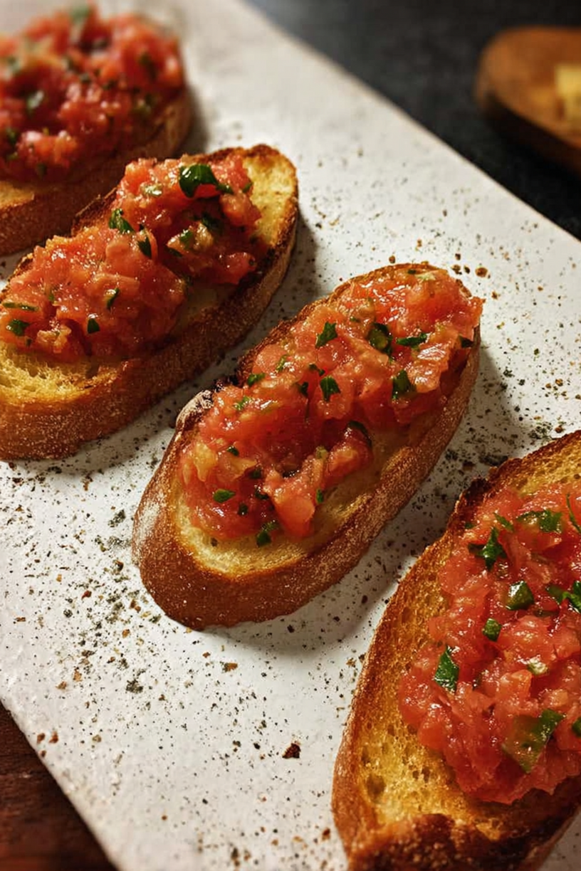 bruschettas multigraines sauce tomate herbes
