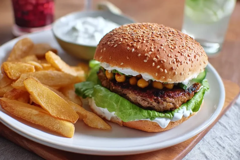 burger maison steak pois chiches