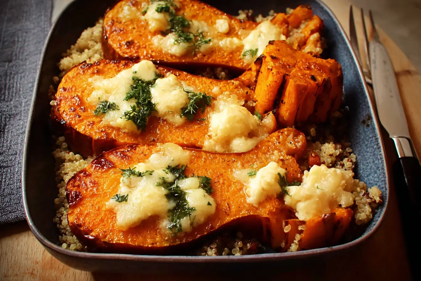 courges butternut rôties quinoa fromage