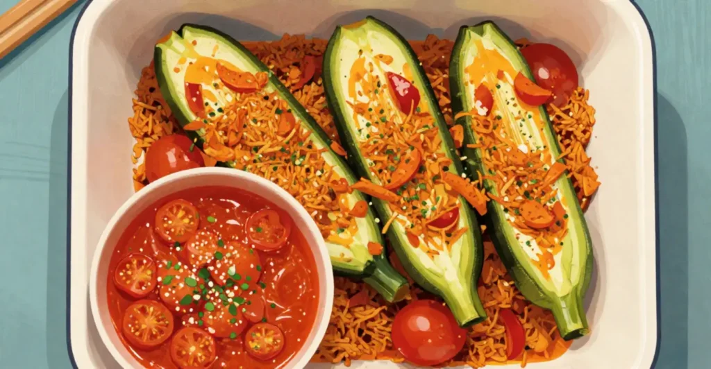 courgettes farcies avec riz tomates