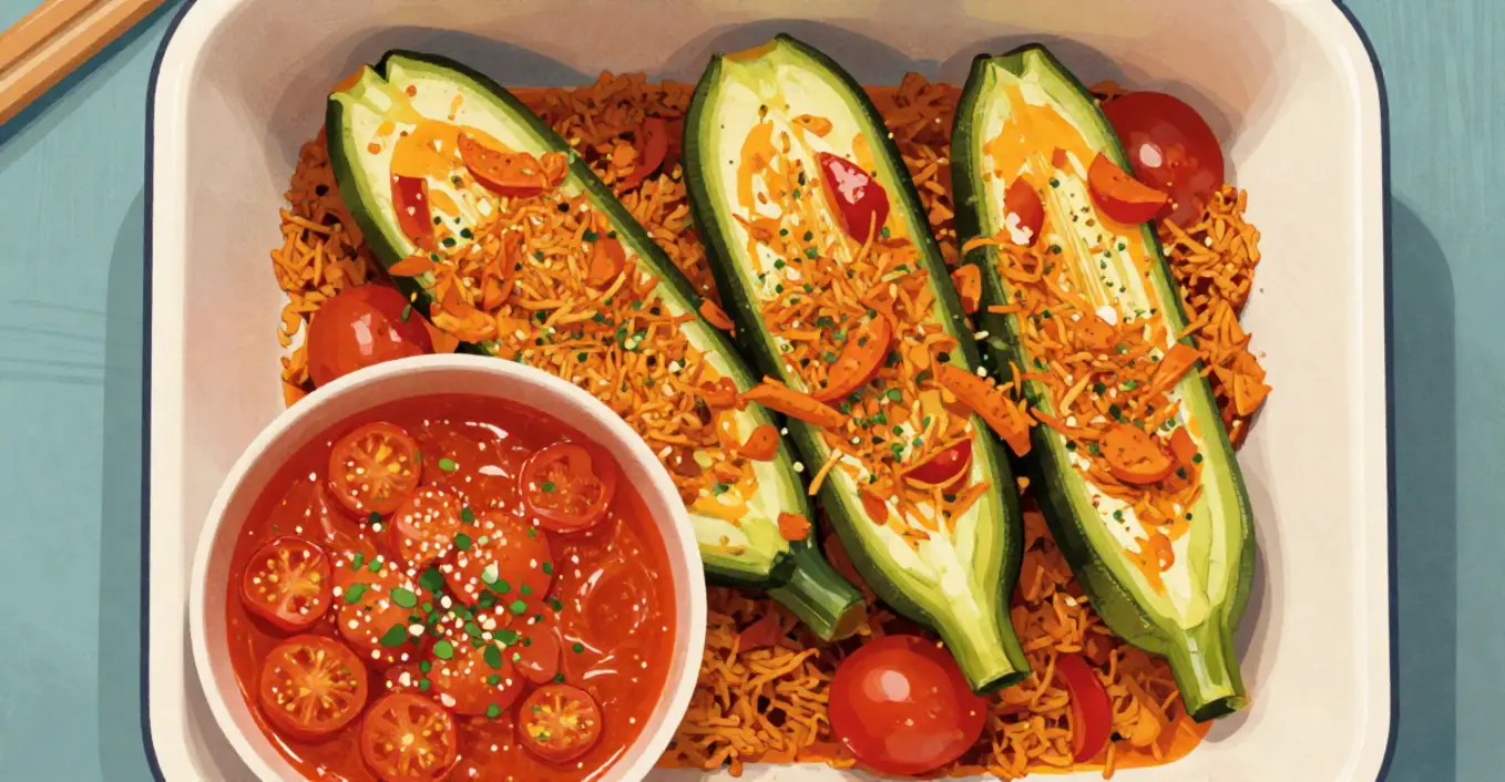 courgettes farcies avec riz tomates