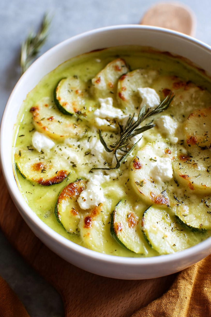 crème pommes terre courgettes miettes