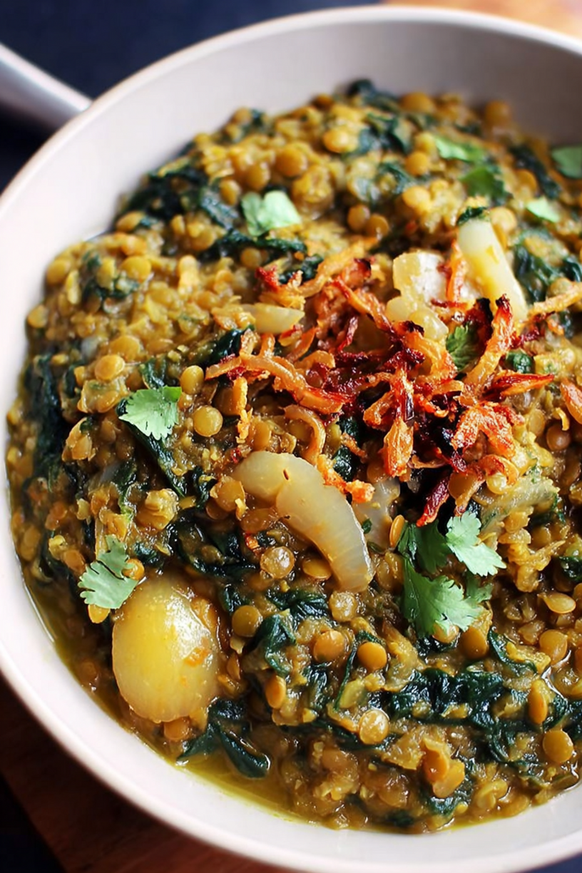 curry lentilles épinards