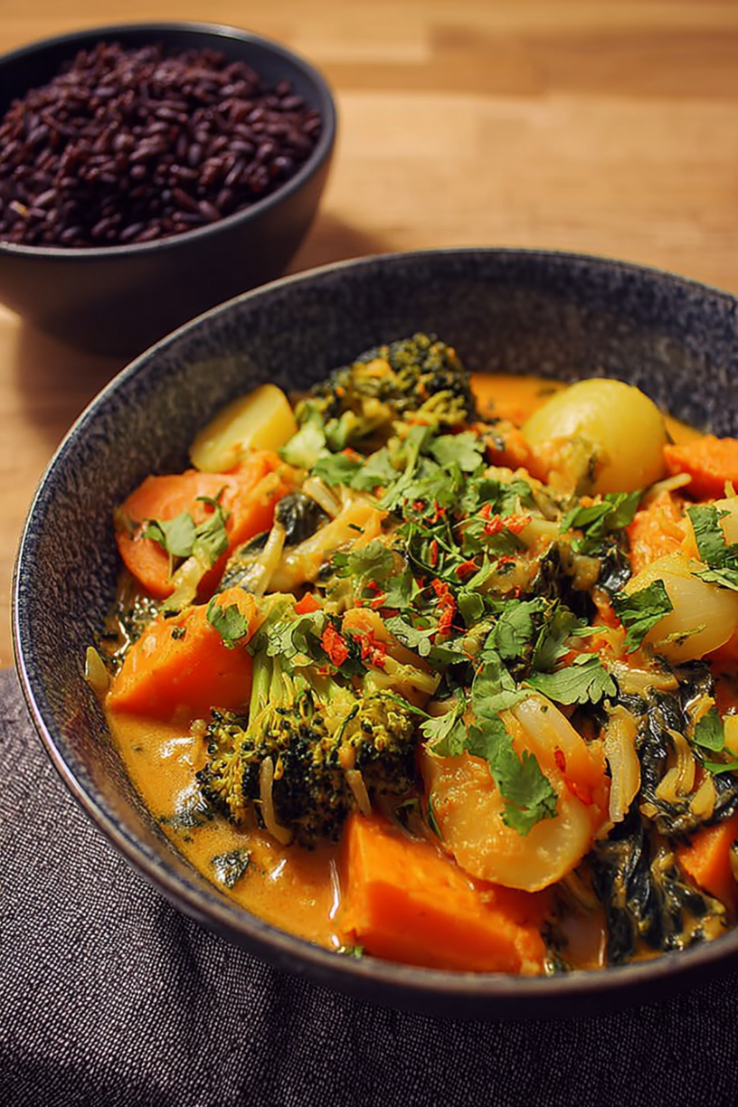 curry patates douces épinards brocoli