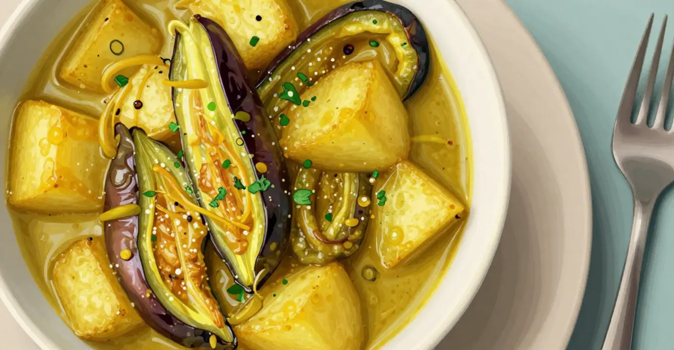 curry pommes terre aubergines coco
