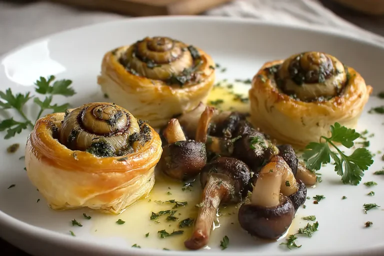 Feuilletés d'escargots aux pleurotes