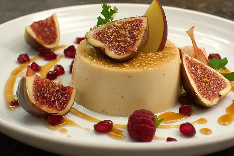 Foie gras en pannacotta et compotée figue-pomme