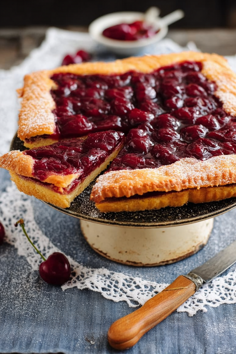 gâteau basque confiture cerises