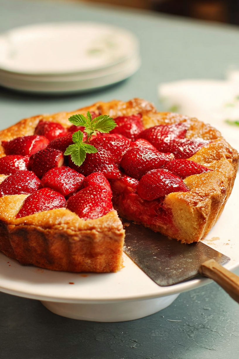 gâteau basque fraises