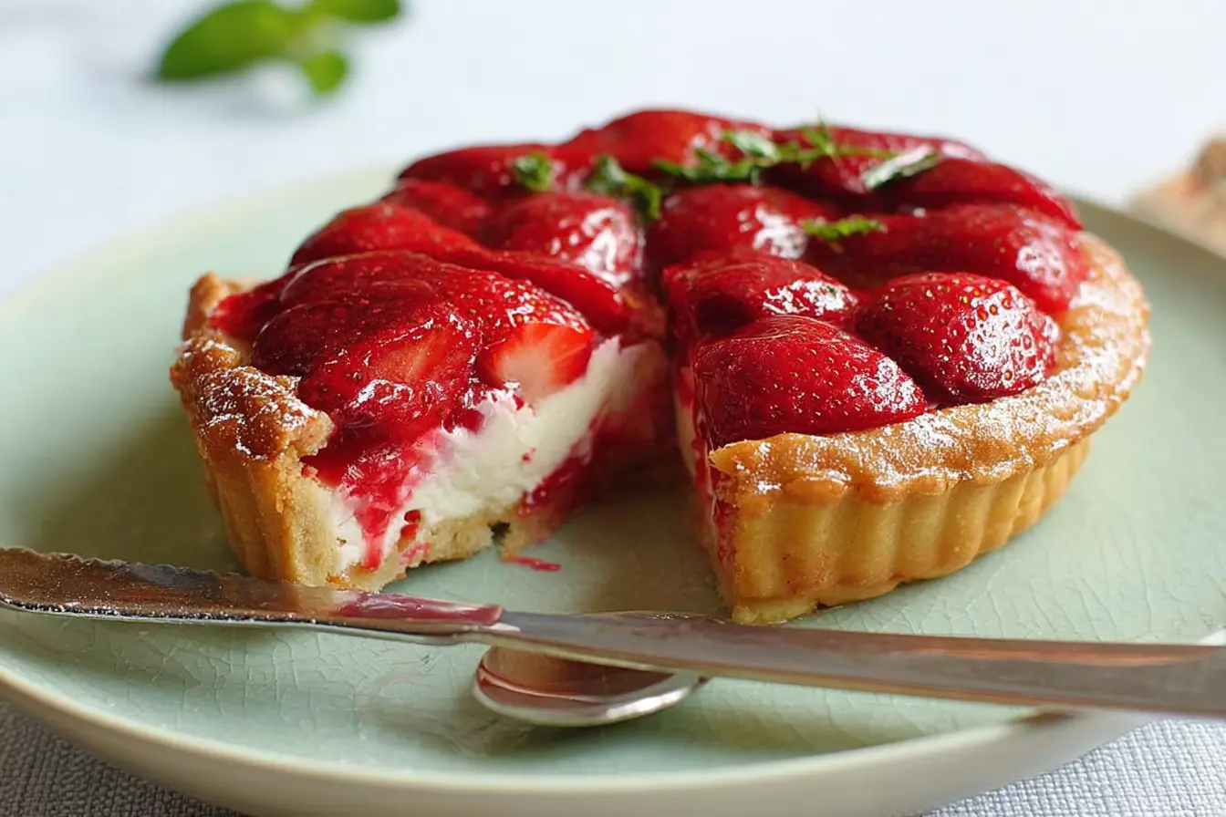 gâteau basque fraises