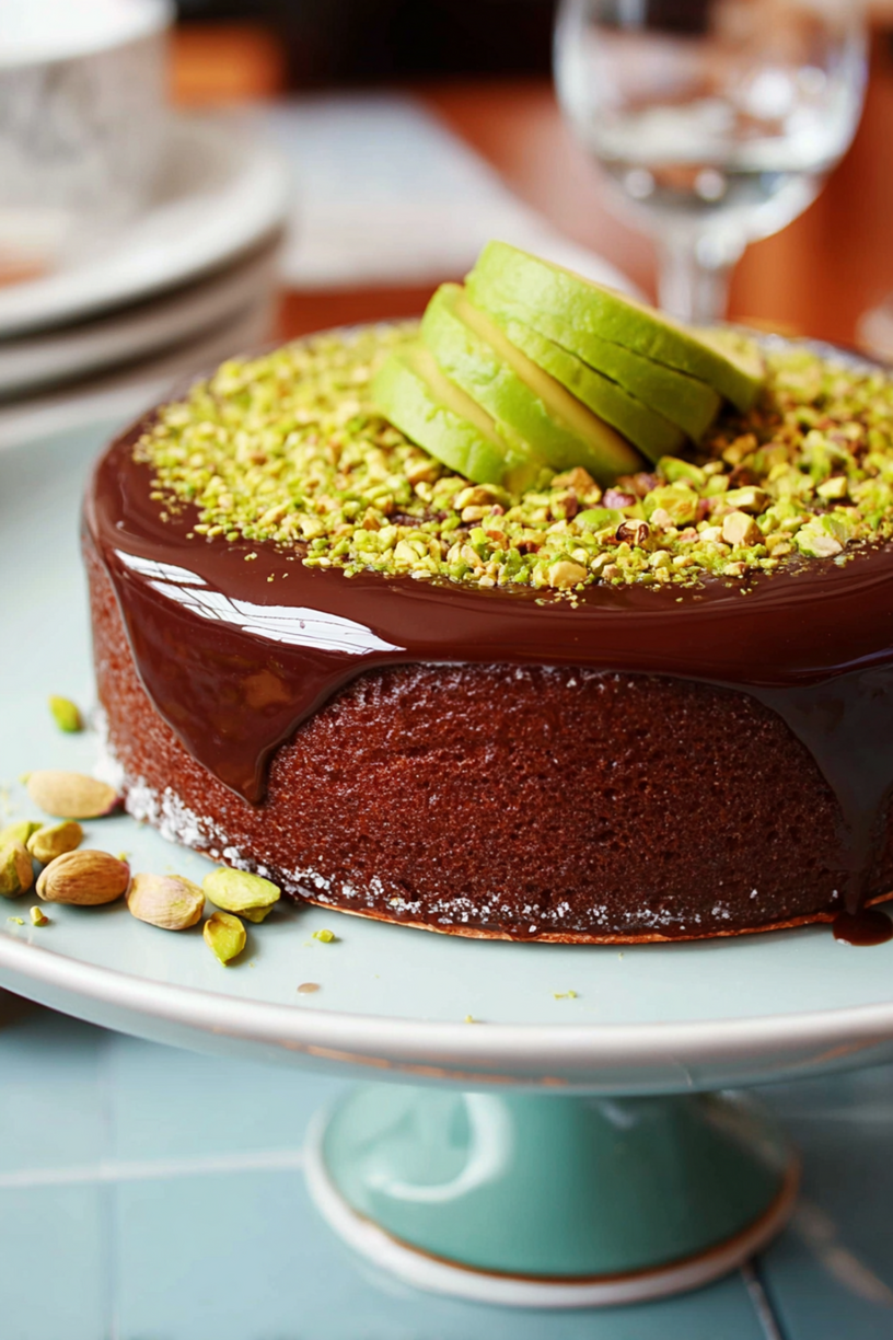gâteau choco avocat pistaches