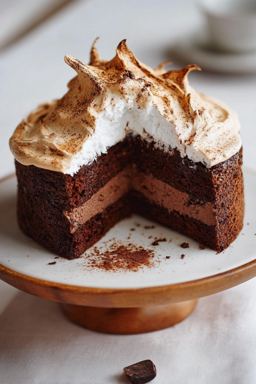 gâteau chocolat café meringué