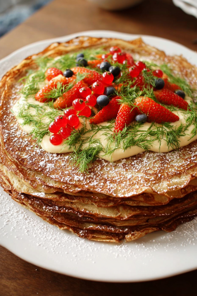 gâteau crêpes foies volaille