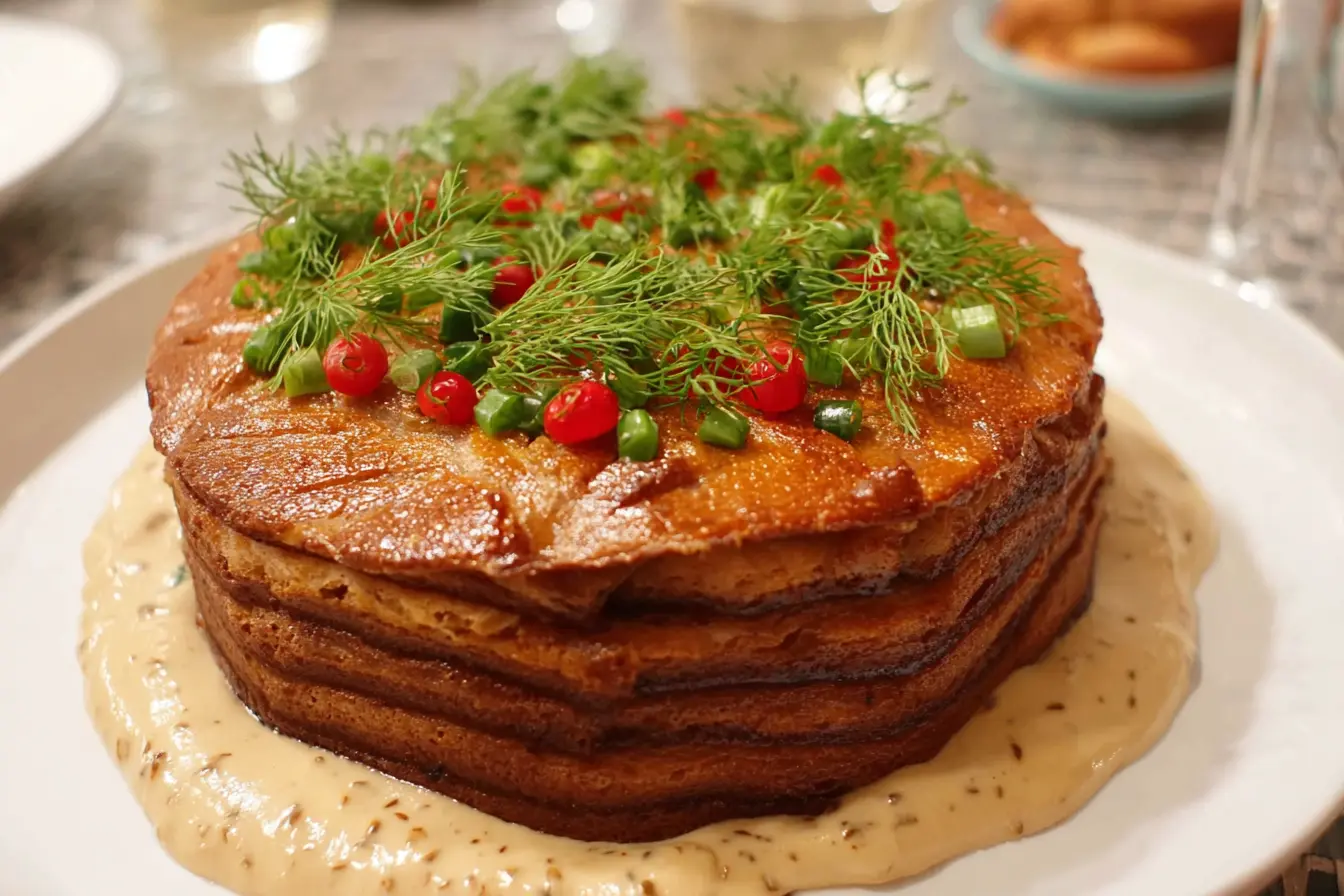 gâteau crêpes foies volaille