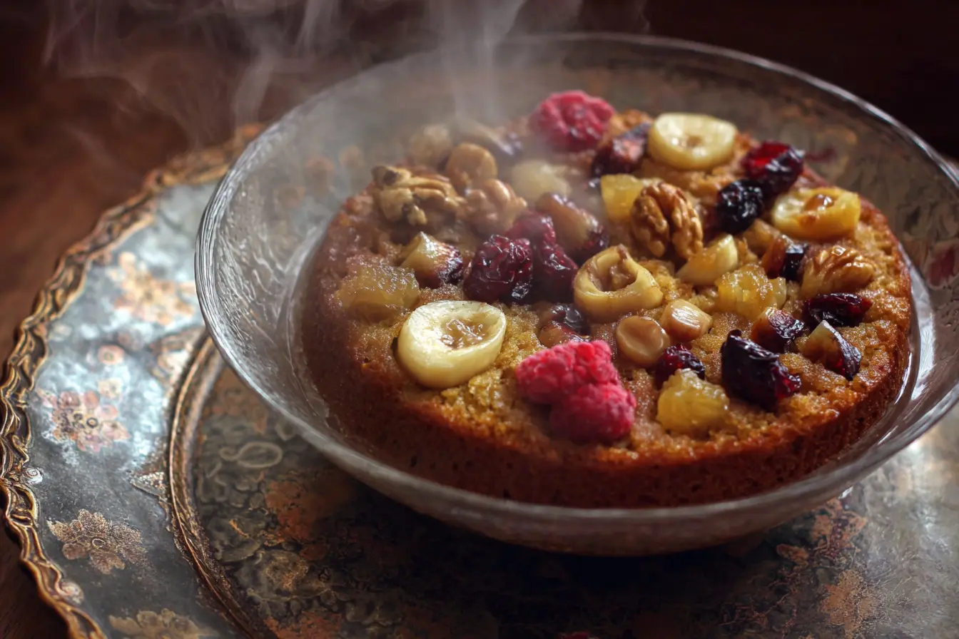 gâteau d'avoine fruits secs vapeur
