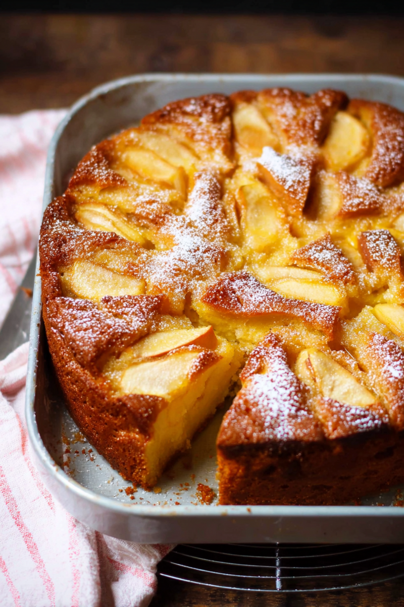gâteau pommes sucre vanillé