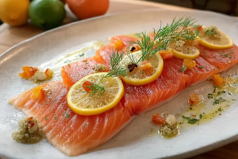 Gravlax de dorade au combava et gingembre