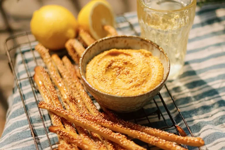 gressins sésame citron houmous lentilles