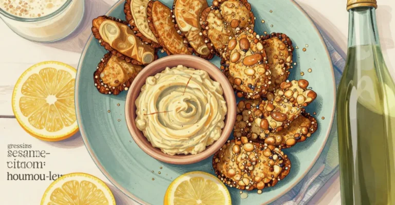 gressins sésame citron houmous lentilles