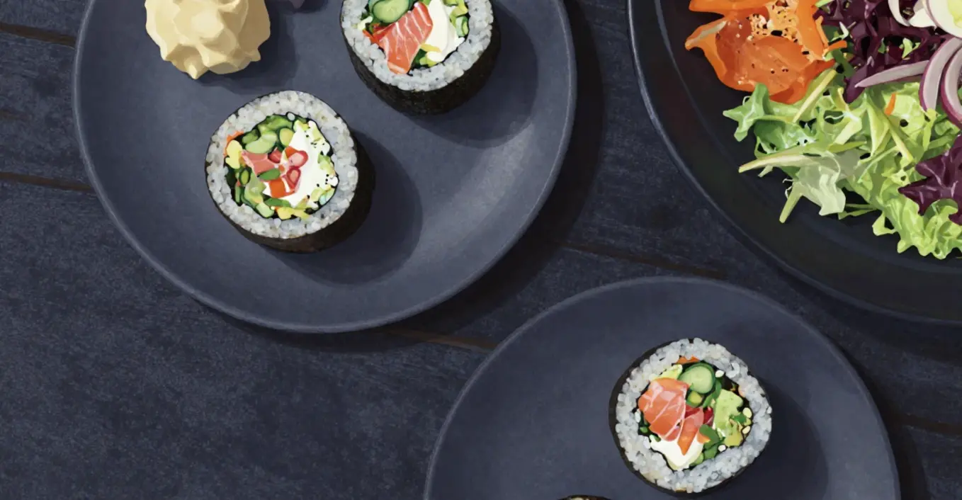 makis bretons saumon fumé salade
