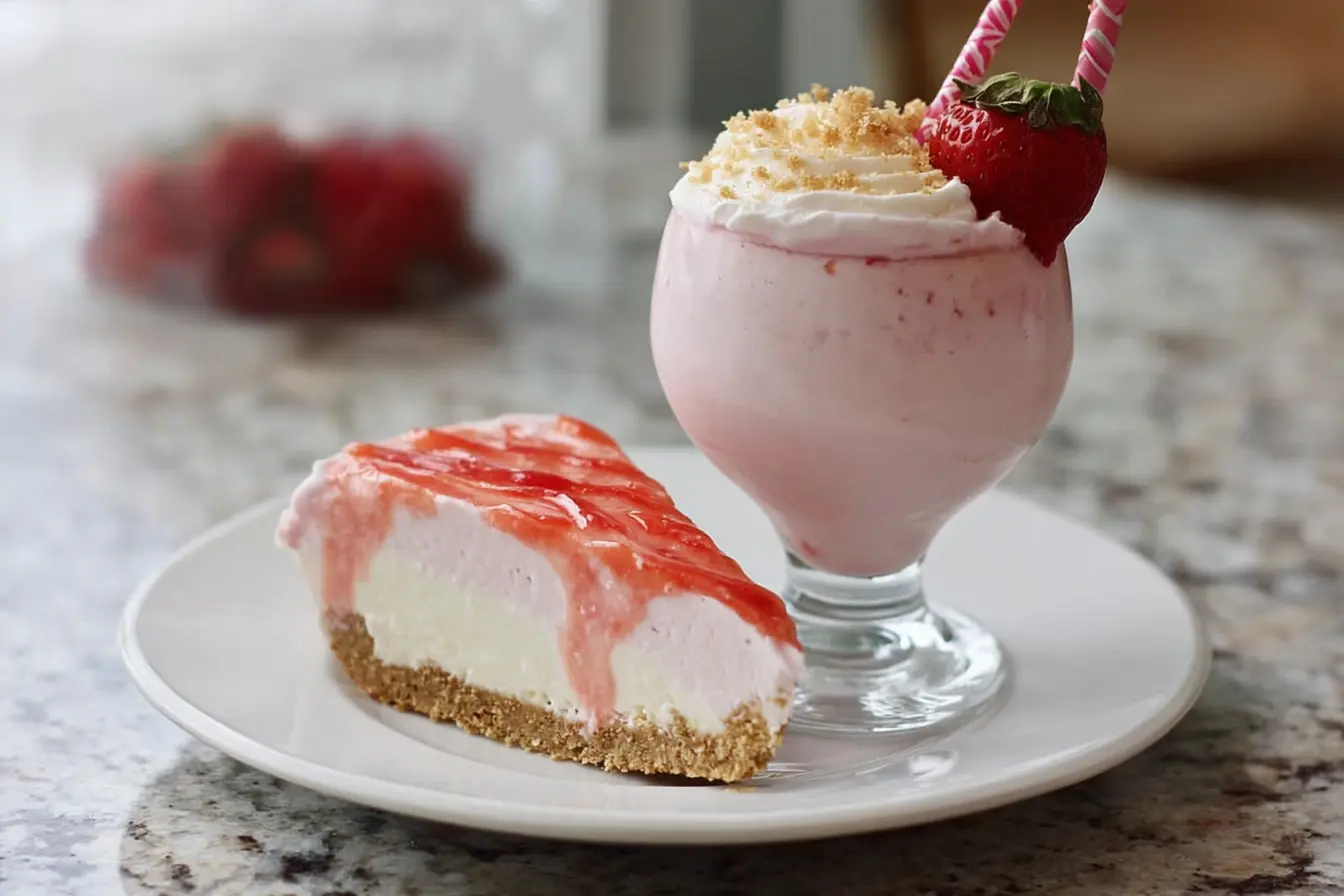 milkshake cheesecake fraise