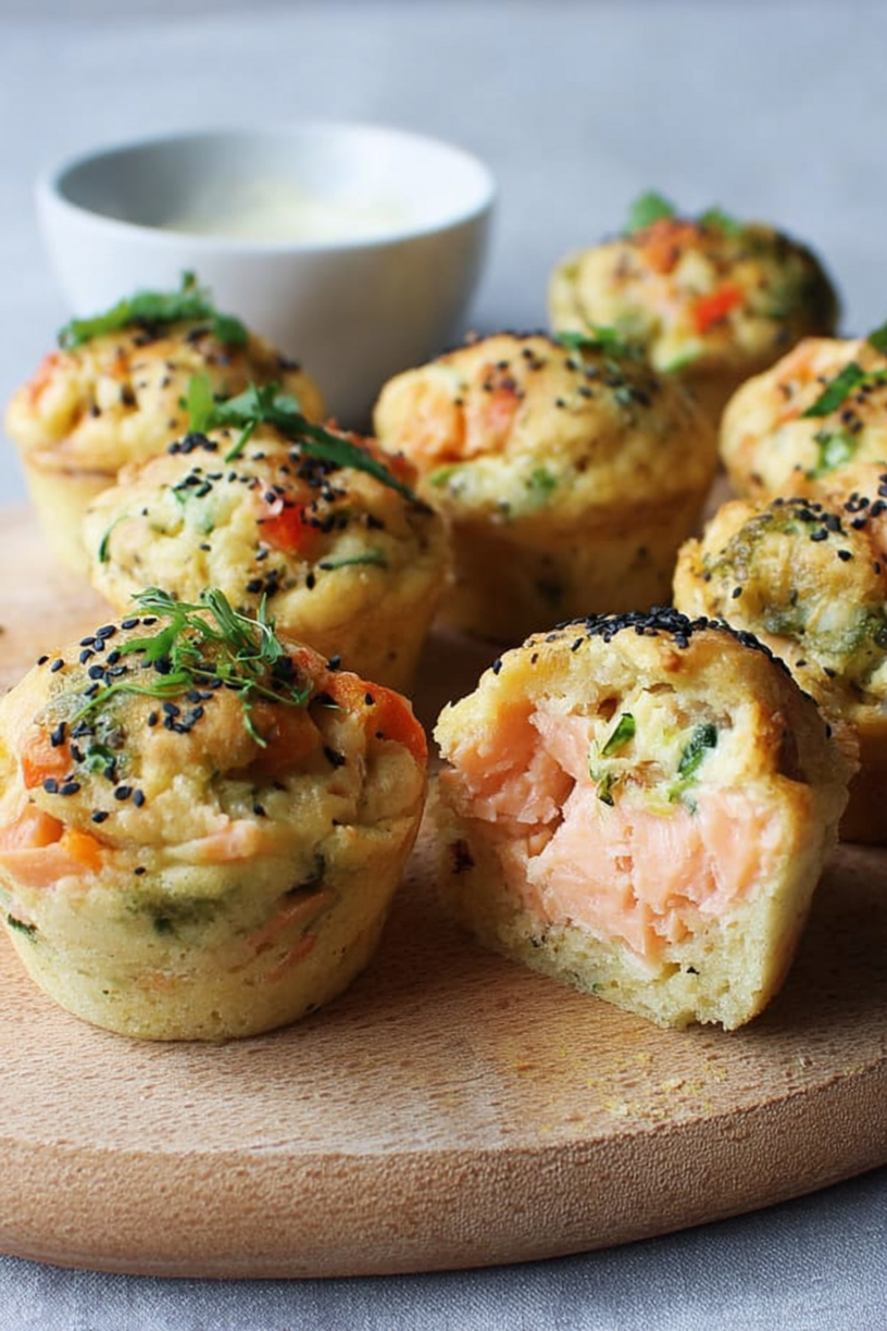 muffins oeufs saumon fumé légumes