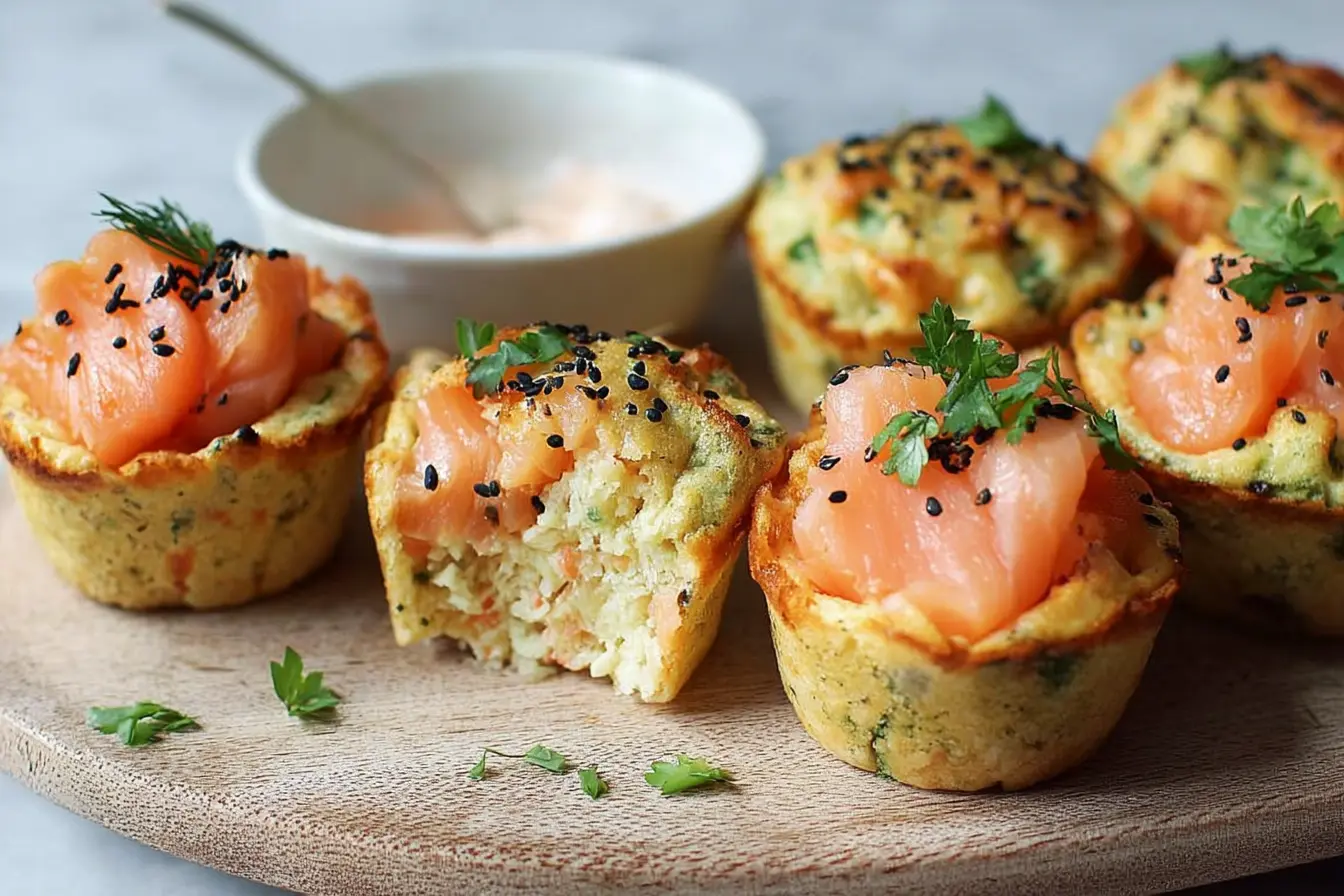 muffins oeufs saumon fumé légumes