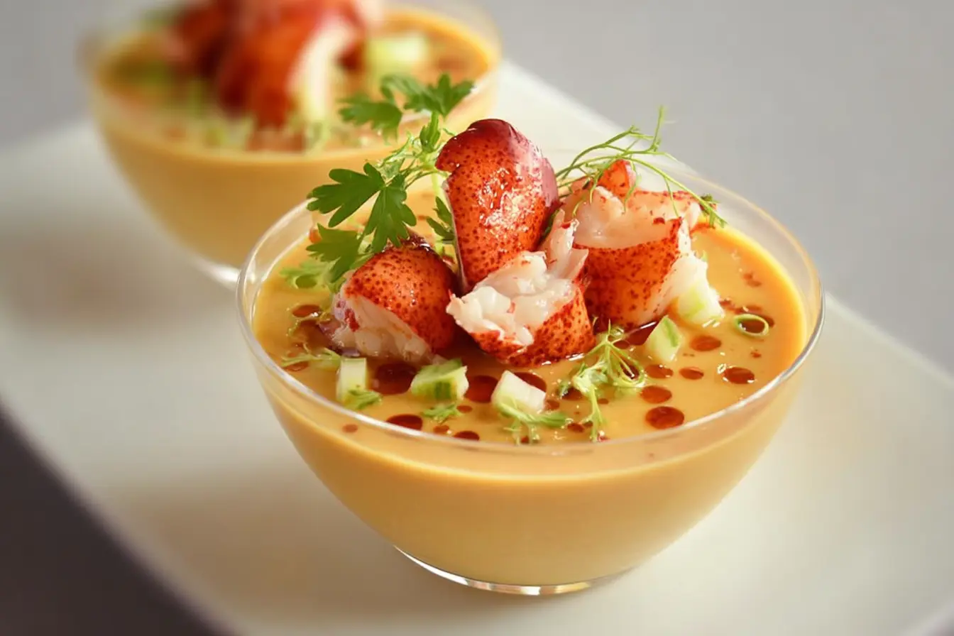 pannacotta bisque homard pinces crabe