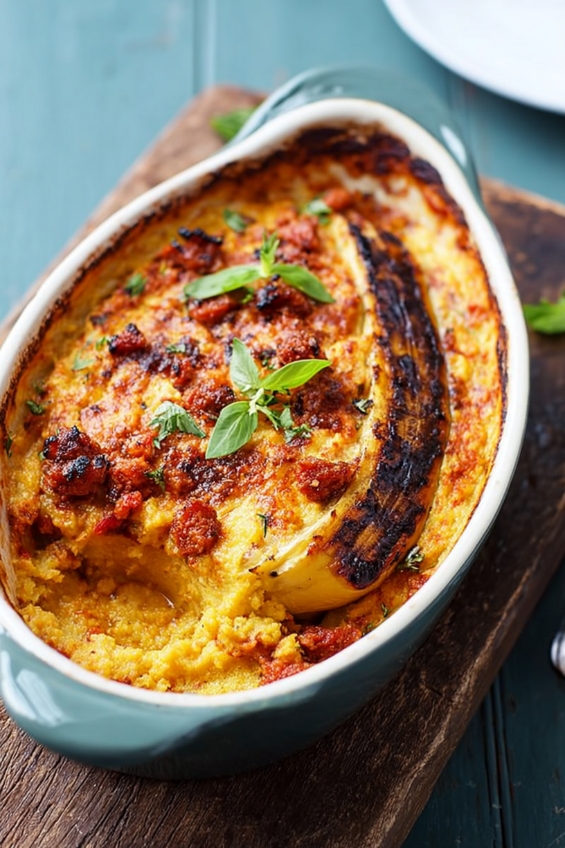 parmentier banane plantain chorizo