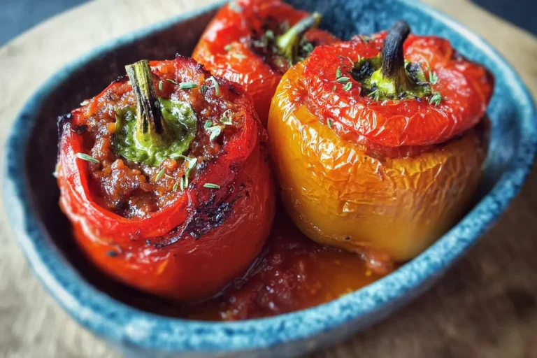 poivron farci viande coulis tomates